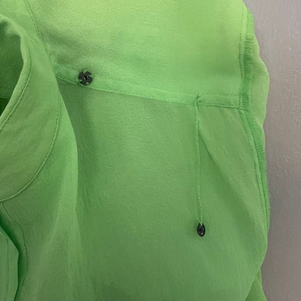 Spenser Jeremy Lime Green 100% Silk Short Sleeve Button Up Blouse & Tank Set M - Picture 7 of 12